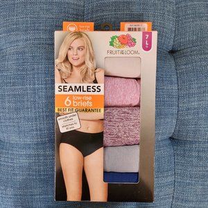 NIB Fruit of the Loom Seamless Low-rise Briefs Sz 7